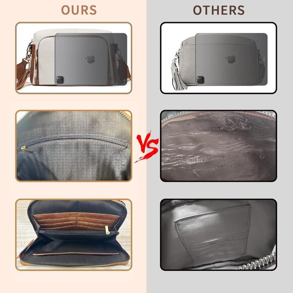 Women's Vegan Leather Crossbody Purse with Wallet Pockets Stylish and Practical - Picture 4 of 7